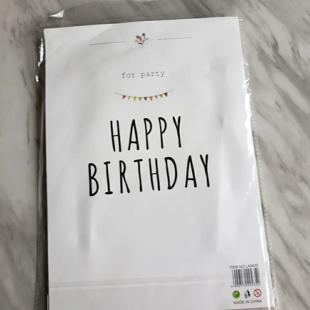 Happy Birthday Blue Gold Large Cake Topper Banner NWT
